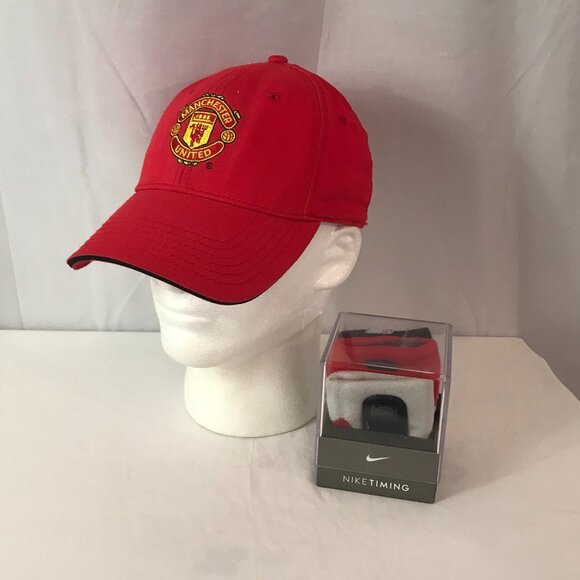 Nike Timing Bands Manchester United & Curved Bill Adjustable Backing Sport Hat - Picture 1 of 11